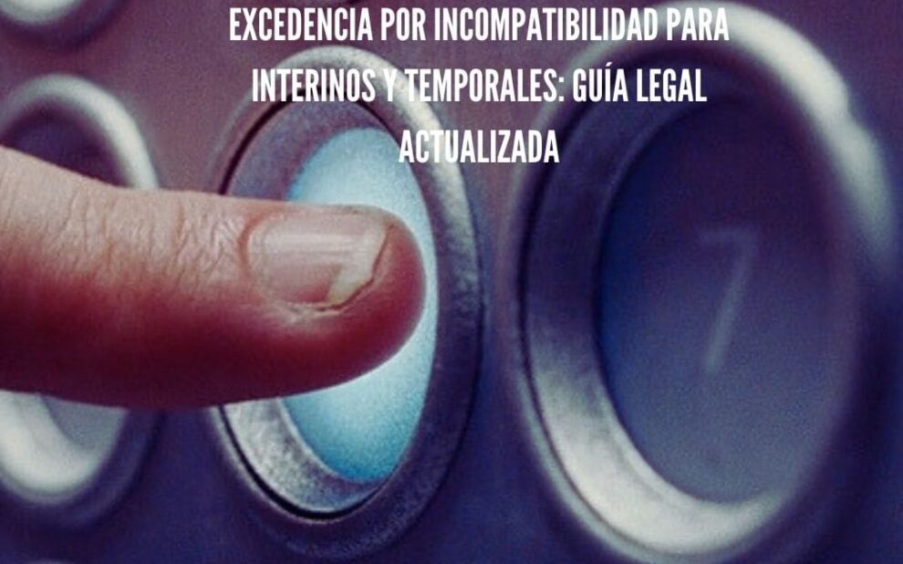 ¿Eres empleado público temporal? Conoce tu derecho a la excedencia por incompatibilidad Díez & Romeo Abogados | Expertos en función pública ¿Eres interino o temporal en la administración pública y te han ofrecido otra plaza? ¿Te dicen que tienes que causar baja para incorporarte? Entonces necesitas conocer tu derecho a la excedencia por incompatibilidad, un instrumento legal clave para proteger tu estabilidad. ¿Qué es la excedencia por incompatibilidad? Es una figura reconocida por la legislación española que permite al empleado público aceptar otro puesto en la misma o distinta administración sin perder su plaza actual, aunque esta sea de carácter temporal. Se encuentra regulada en la Ley 53/1984 de Incompatibilidades y en el Real Decreto 598/1985, y su aplicación ha sido avalada por sentencias como la del Tribunal Supremo (STS de 17 de julio de 2020) y diversas resoluciones de los TSJ autonómicos.